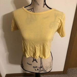 Yellow cropped t shirt